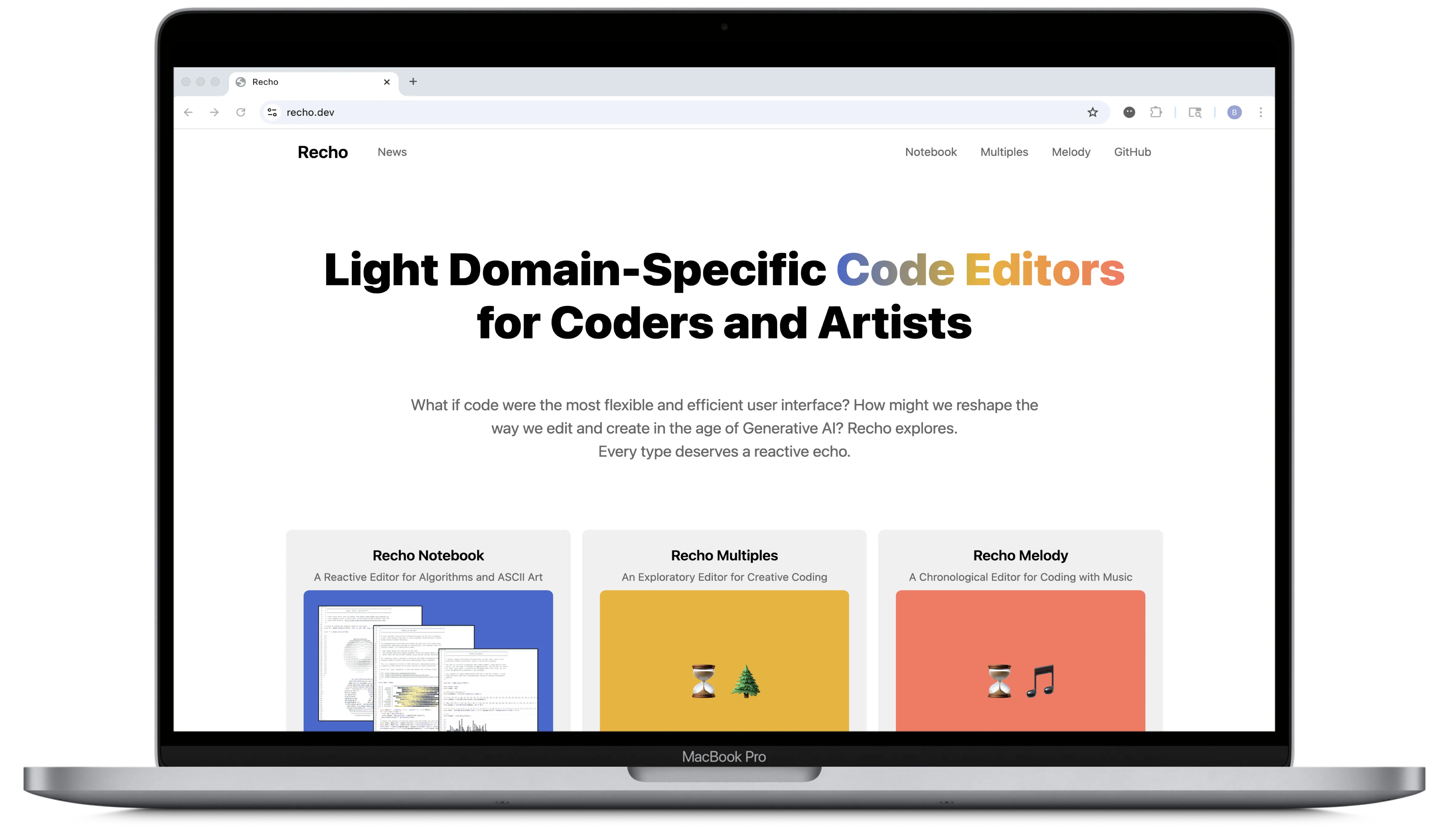 Recho 0.2.0: Light Domain-Specific Code Editors for Coders and Artists